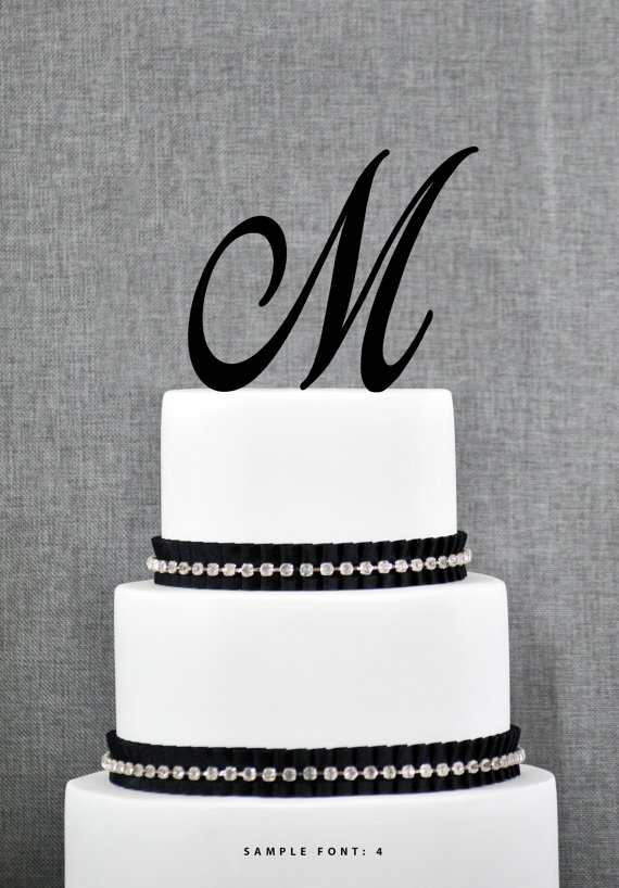 Mariage - Personalized Monogram Initial Wedding Cake Toppers - Letter M, Elegant Cake Toppers, Unique Cake Topper, Traditional Topper