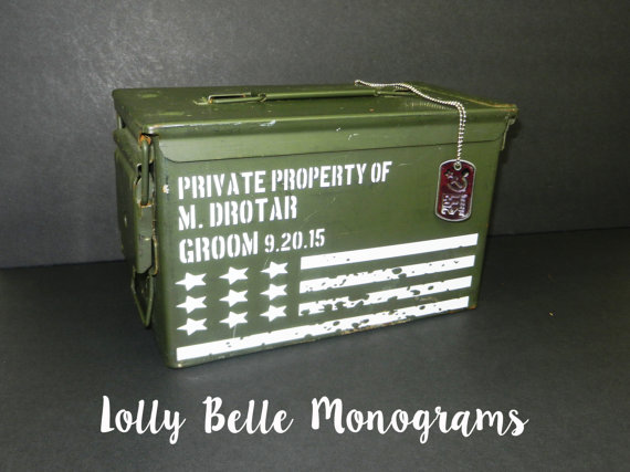 زفاف - Personalized Groomsmen Gifts, Ammo Tin Decal