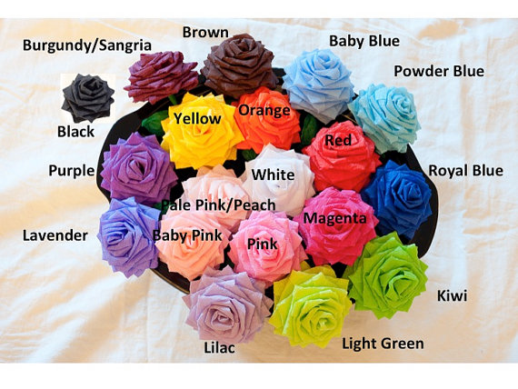 زفاف - Custom Handmade Paper Flowers Bouquet (12 Short-stem - Choose Your Colors)