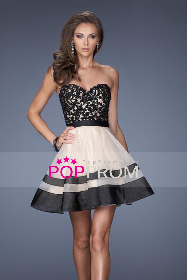 Свадьба - New Arrival Dresses Sweetheart Princess Mini Bicolor Tulle&Lace High Quality