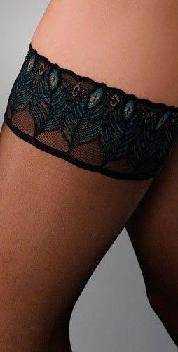 Wedding - Lunelle 8 Peacock Stay Up Tights