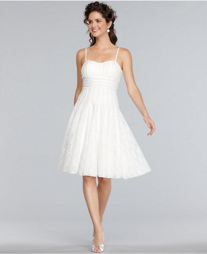 Wedding - JS Collections Dress, Sleeveless Spaghetti Strap Lace A-Line