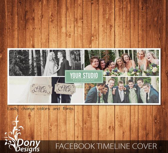 Mariage - Wedding Facebook timeline cover template photo collage - Photoshop Template Instant Download - BUY 1 GET 1 FREE: fc358