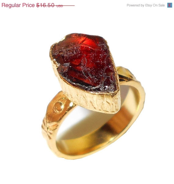 زفاف - 15% SUMMER SALE Garnet Ring, Bezel Set Ring, Stackable Ring, Wedding Wear Ring, Handmade Ring, Garnet Jewelry, Mother's Gift Ring, Gold Plat