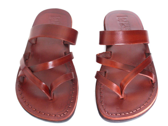 Mariage - SALE ! New Leather Sandals APHRODITE Womens Shoes Handmade Flip Flops Flat Slides Slippers Biblical Bridal Wedding Colored Footwear Designer