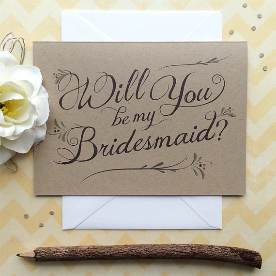 Hochzeit - Will You Be My Bridesmaid Card - Bridesmaid Card - Bridal Party Gift Card - Rustic Wedding Party Card