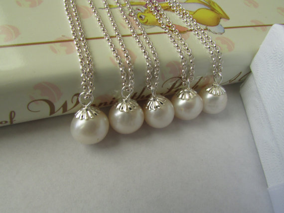 زفاف - SALE 15% OFF-Set of 5, Potato Pearl,Fresh Water Pearl, Pearl Necklace,Bridal Jewelry,Wedding Pearl.Bridesmaid Gift Was 56.99 Now 52.99