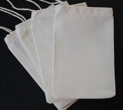Hochzeit - 10 Cotton Muslin Bag // 2"x3", 3"x4", 4"x6" // Premium ORGANIC Unbleached Culinary Reusable // Herb Bag Favor Bag Tea Soap Jewelry Packaging