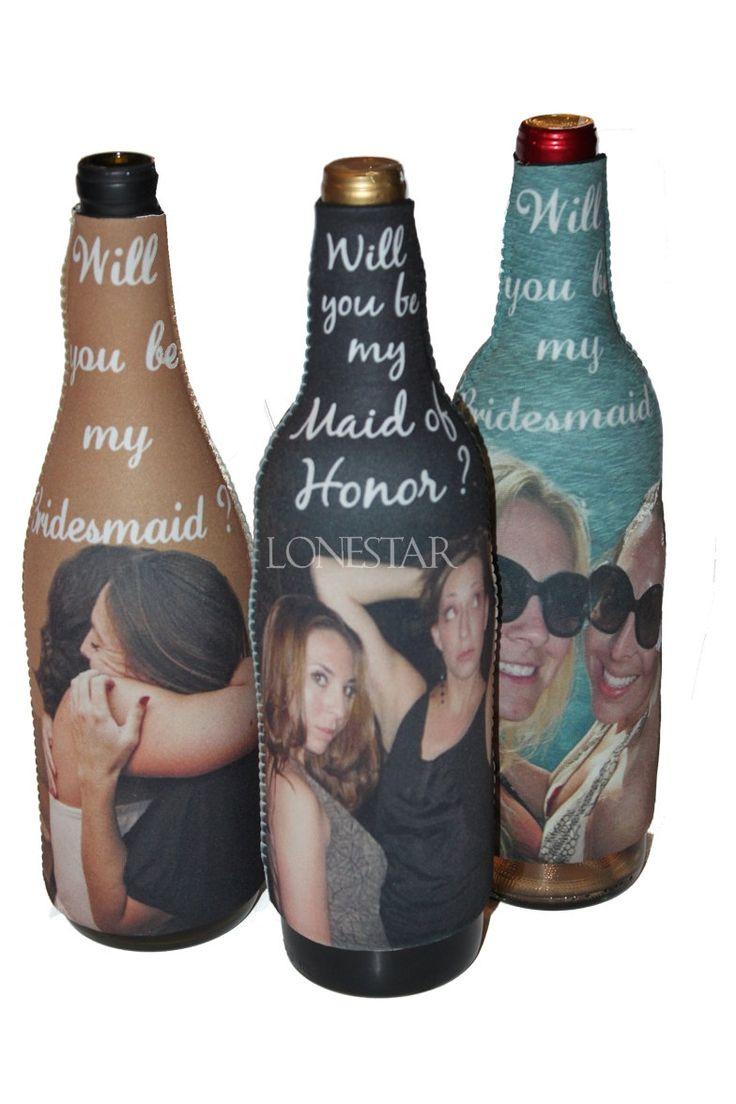 Wedding - WINE BOTTLE INSUALATORS-Personalized Bridesmaids Gift-Wedding Gifts- Wine Insulators- Great Gifts For The Wedding PartyGreat Christmas Gifts