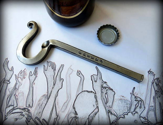Wedding - PERSONALIZED  BOTTLE OPENER , Hand Forged and Signed by Blacksmith Naz , Gifts for Groomsmen , Gifts for Men - Wedding -  Gift - Man - Men