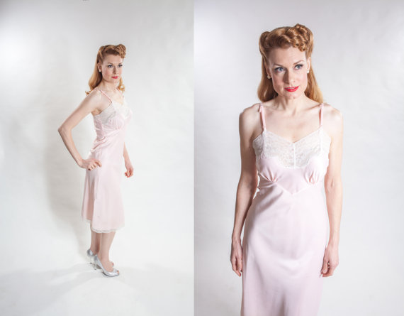 زفاف - 1940s Full Slip Bur Mil Rayon - Colleen Lingerie Full Slip - Vintage Bridal Fashions