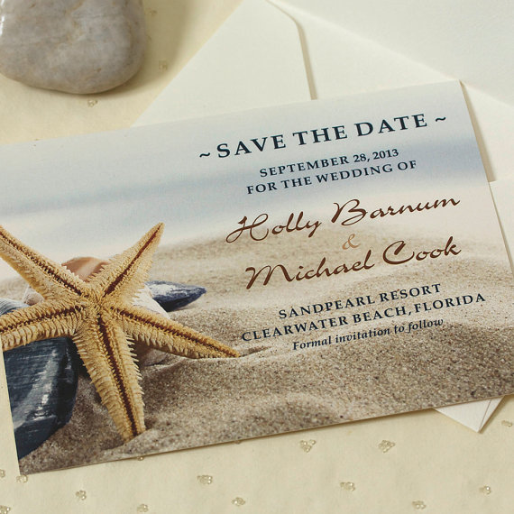 Hochzeit - Starfish Wedding Save The Date, Beach Save The Date, Beach Wedding, DEPOSIT