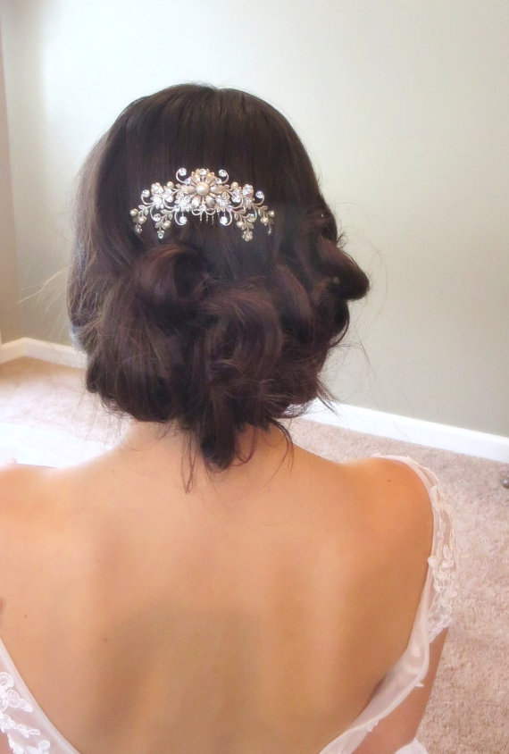 Свадьба - Bridal hair comb, Wedding headpiece, Rhinestone hair comb, Bridal jewelry, Swarovski headpiece, Bridal hair clip, Vintage style headpiece