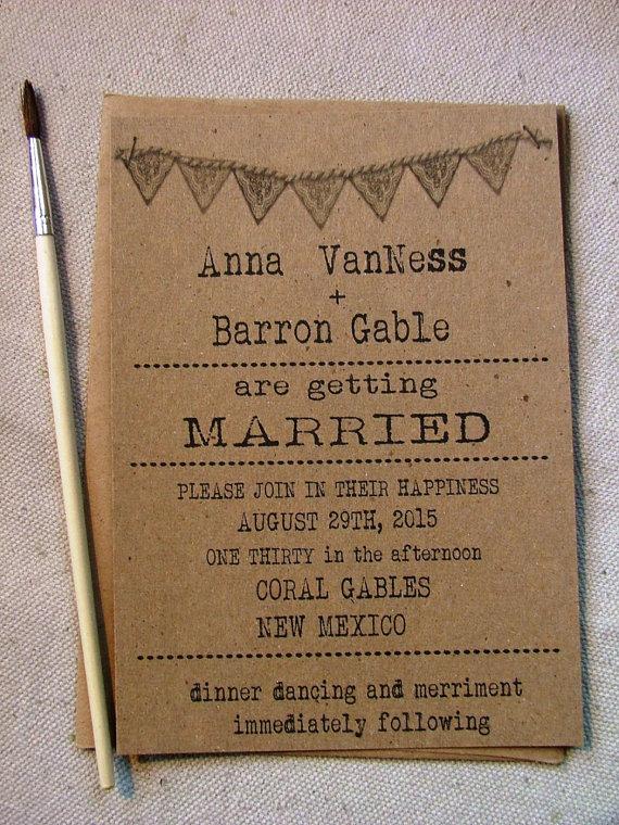 Свадьба - Wedding Invitations: simple typewriter font with doily banner