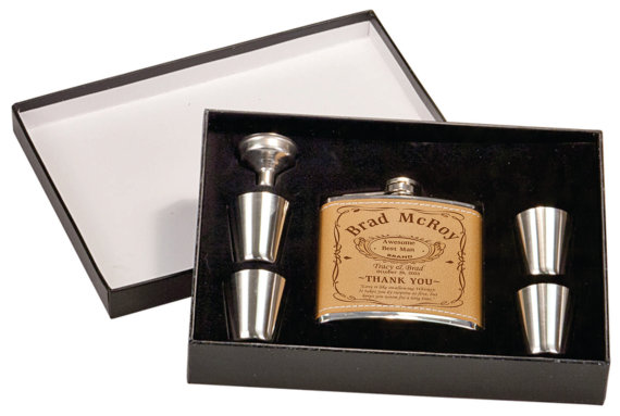 زفاف - 1 Custom Engraved Flask Set In Presentation Box - Personalized Birthday Flask - Custom Bridesmaid Gift - Custom Groomsmen Gift - Christmas
