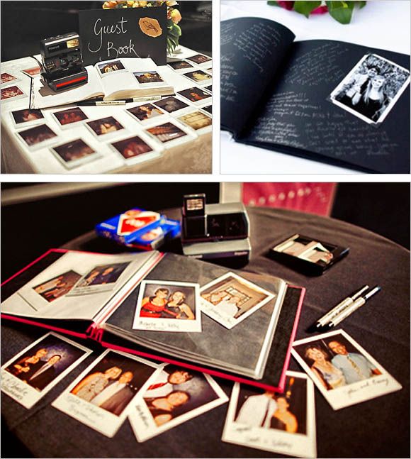 Hochzeit - 20 Creative Guest Book Ideas For Wedding Reception - Polaroid Guestbook With Personal Messages