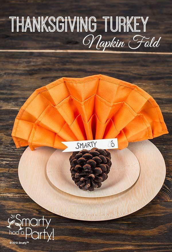 زفاف - Thanksgiving Turkey Napkin Fold Tutorial