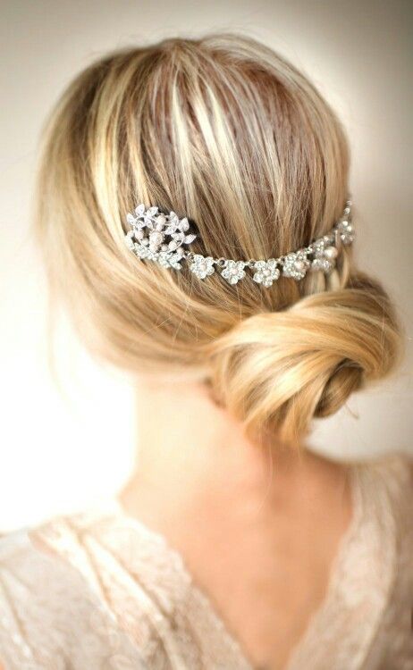 Hochzeit - Bridal Hair Chain, Wedding Hair Wrap, Grecian Headpiece, Wedding Halo, Draped Hair Comb, Floral Wedding Hair Comb, Hair Wreath - 'SUMMER'