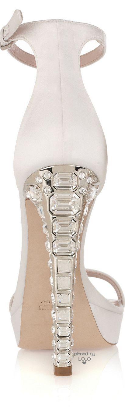زفاف - Crystal-heel Silk-satin Platform Sandals