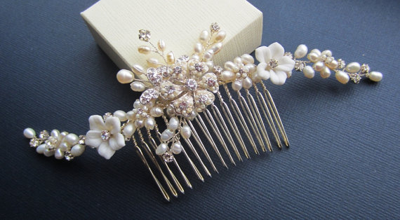 Hochzeit - Bridal Hair Comb, ARIANNA Hair Comb, Bridal hairpiece, Wedding hair accessories, Bridal Headpieces, Rhinestone hair comb bridal