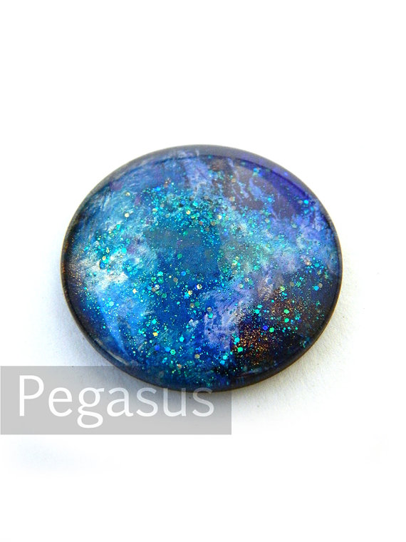 Mariage - Blue Moon Iridescent Glass Opal Cabochon (3 Pieces)(30mm and other sizes) Glass Gem for costume jewelry pendant,wedding favors