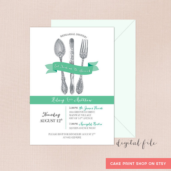 Wedding - Rehearsal Invite, Wedding Rehearsal invitation, Rehearsal Dinner invite, Simple Rehearsal invite, Dress Rehearsal, Bridal Lunch invite