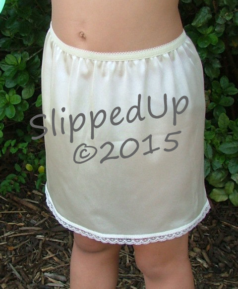 زفاف - TUTU DRESS SLIP - Ivory Tricot - Size 3mo - 24mo - Longer Length -  Girl Half Slip Little Girls Slip Lingerie