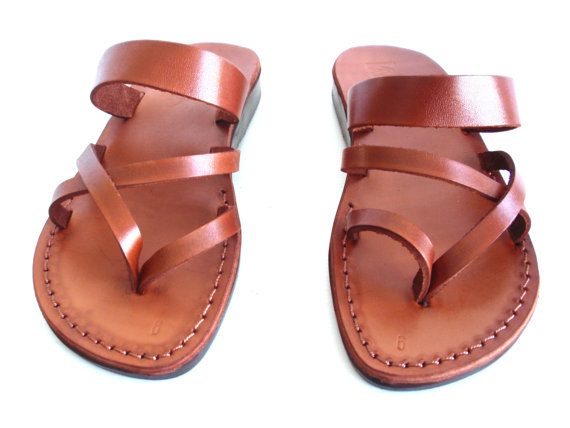 Свадьба - SALE ! New Leather Sandals APHRODITE Women's Shoes Thongs Flip Flops Flats Slides Slippers Biblical Bridal Wedding Colored Footwear Designer
