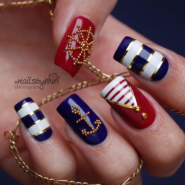 Свадьба - 10 Nautical Nail Designs You Need In Your Life