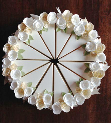 زفاف - Cake Slice Favor Box, 12-Pack