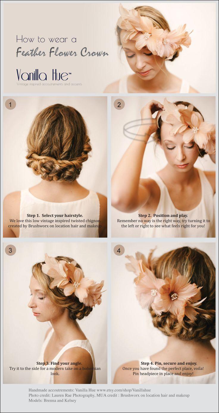 زفاف - How To Wear A Feather Flower Crown
