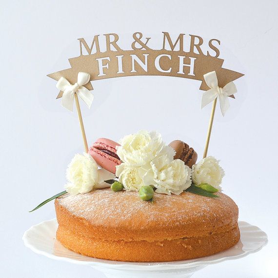 Hochzeit - Rustic Paper Wedding Cake Toppers