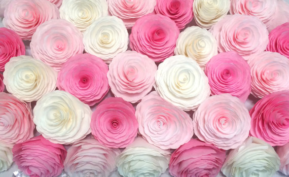 Wedding - Floral backdrop, Paper filter flowers in colors of your choice and assorted sizes, Wedding backdrop, Photo backdrop, Wall paper flowers