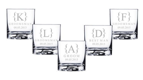 زفاف - Personalized Whiskey Glasses / Groomsmen Gifts / Rocks Glasses / Engraved / Custom / 16 DESIGNS / Select ANY Quantity