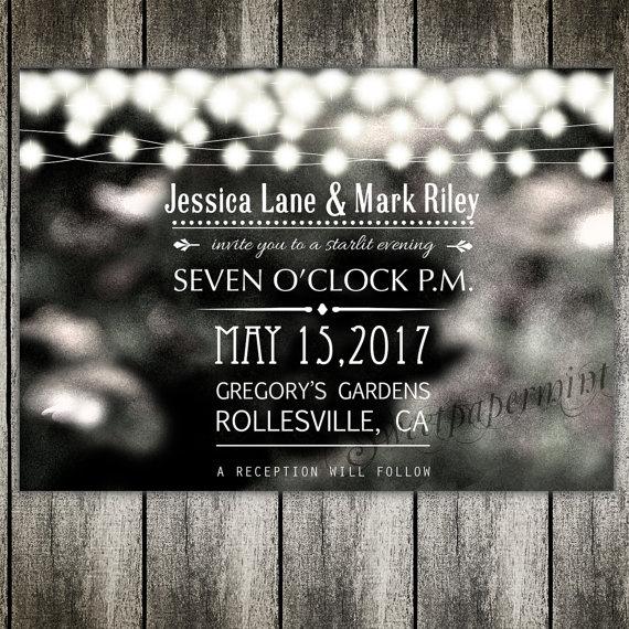 Mariage - Evening Lights Invitation and RSVP Cards Printable Digital  - Customizable - jpeg for individuals