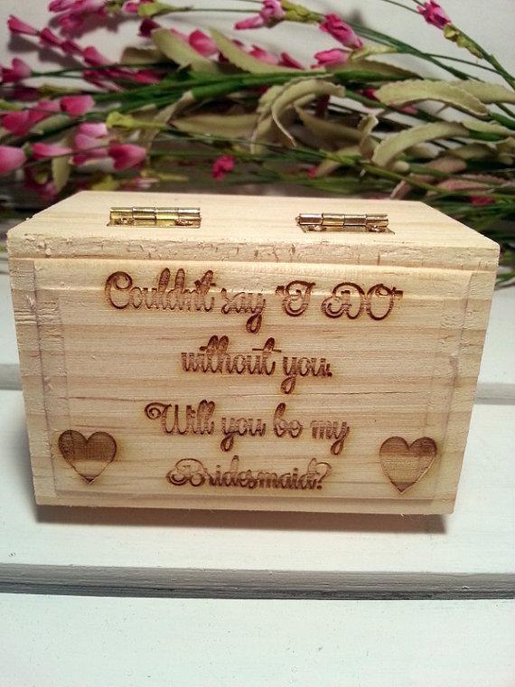 Wedding - Personalized Favor Box for Bridesmaids or Ring Bearer Box,BridesMaid Gift, Personalized Ring Box, Personalized Gift, Christmas Gift