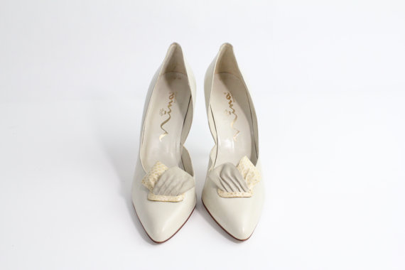 Wedding - size 9 leather high heel shoes 