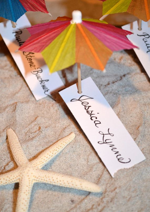 Hochzeit - Beach Umbrella Escort Cards/ Favor 2