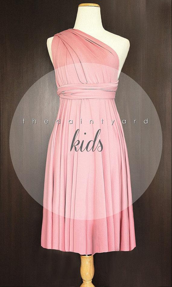 Hochzeit - KIDS Blush Bridesmaid Convertible Dress Infinity Dress Multiway Dress Wrap Dress Flower Girl Dress Twist Dress Octopus Dress