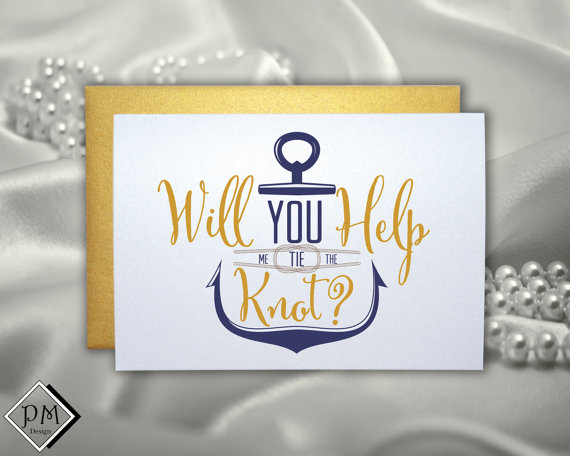 Hochzeit - Will you be my bridesmaid cards will you help me tie the knot for wedding party bridal shower bachelorette party ask bridesmaid invite cards