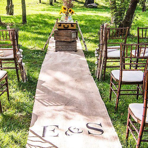 Mariage - Personalized Burlap Aisle Runner With Equestrian Monogram