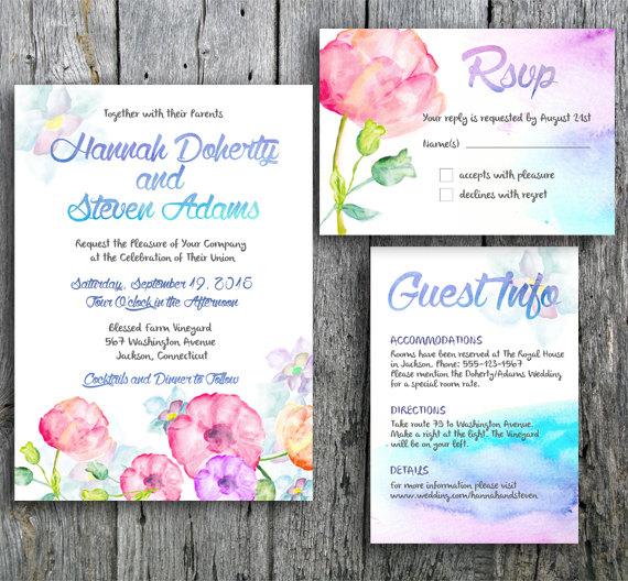 زفاف - Watercolor wedding invitation
