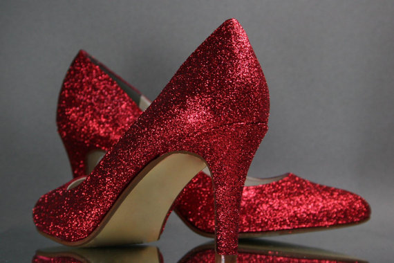 زفاف - Wedding Shoes -- Red Glitter Wedding Shoes