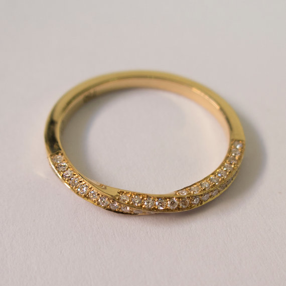 Wedding - Mobius Diamond Ring - 14k Gold and Diamonds Ring , Eternity Ring, Eternity Band, Twisted wedding band, mobius engagement ring, wedding ring