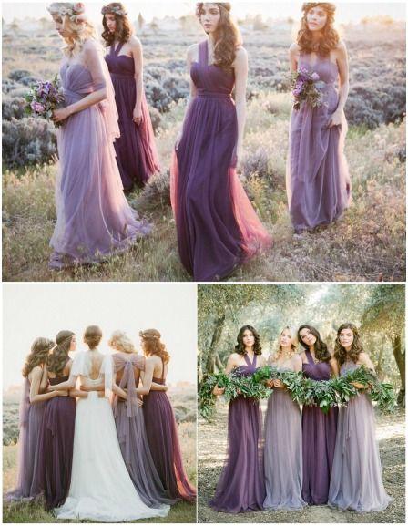 Свадьба - Wonderful A Line Lavender Tulle Long Bridesmaid Prom Dress,Wedding Party Gowns