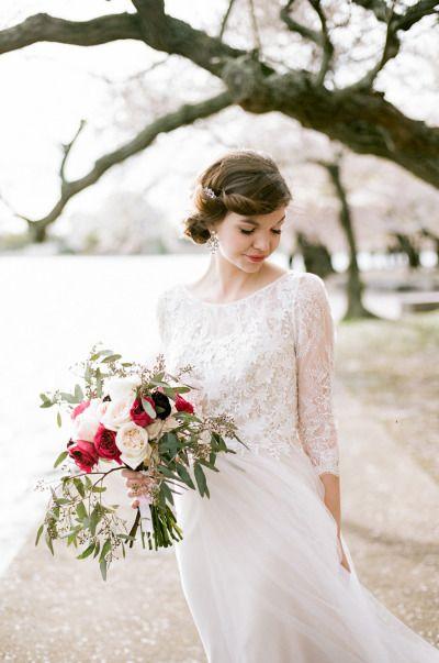 زفاف - Washington DC Cherry Blossom Elopement Inspiration