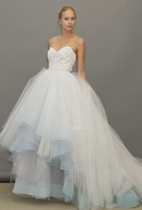 زفاف - Lazaro - Fall 2012 - Strapless Blue Ball Gown Wedding Dress With A Beaded Sweetheart Bodice