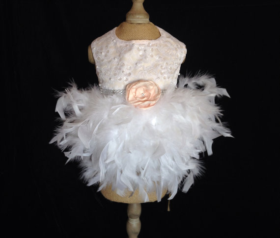 Mariage - Blush Pink Wedding Dog Dress