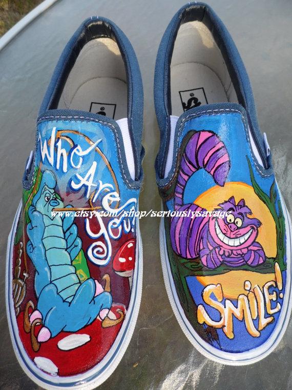 Mariage - Custom Painted shoes of your choice. Disney, Pixar, bands, weddings, Princess, Villains, Horror by SeriouslySavage Vans Toms Converse