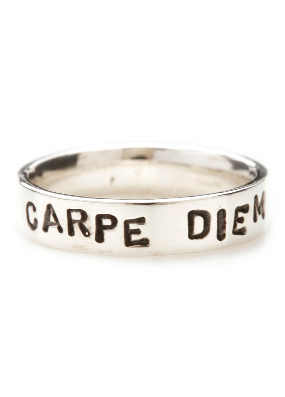 زفاف - Sterling Silver Custom Ring Personalized Jewelry for Men and Women Wedding Bands Carpe Diem